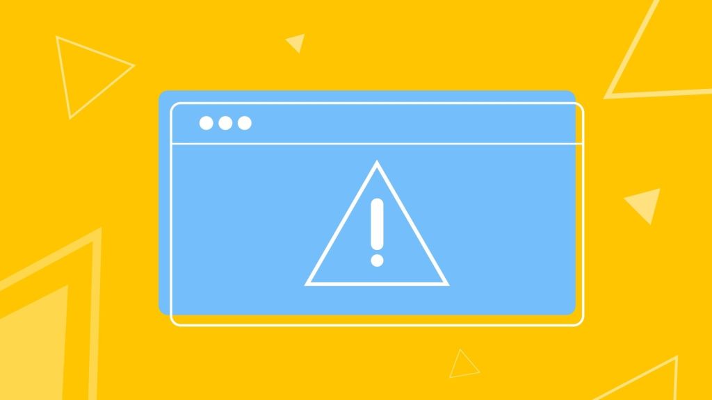 Graphic of error page displayed in web browser